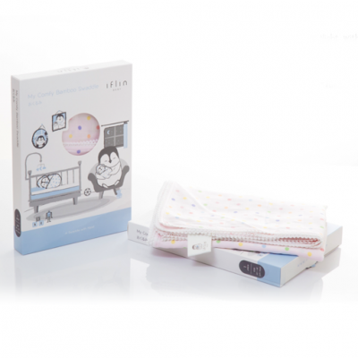 IFLIN ผ้าห่อตัวใยไผ่ My Comfy Bamboo Swaddle (With Hood)