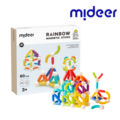 MIDEER ตัวต่อแม่เหล็กแบบแท่งสีรุ้ง 60 ชิ้น Rainbow Magnetic Sticks 60pcs