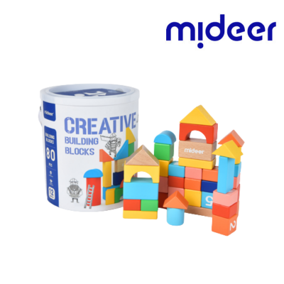 MIDEER บล็อกไม้สำหรับเด็ก 80 ชิ้น creative building blocks 80pcs