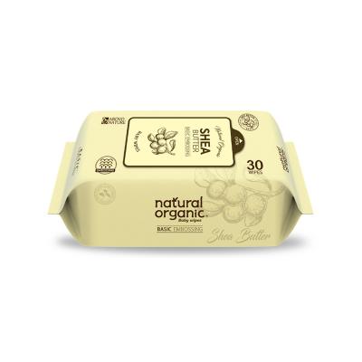 NATURAL ORGANIC ทิชชูเปียกออแกนิค รุ่นเบสิค พิมพ์นูน ขนาดพกพา ไม่มีฝา 30 แผ่น