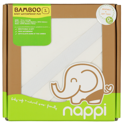 NAPPI ผ้ารองที่นอนกันน้ำใยไผ่ - L (Size 70 x 118 cm) (ลด 5% เฉพาะวันที่ 1-31 ต.ค. 2567 เท่านั้น)