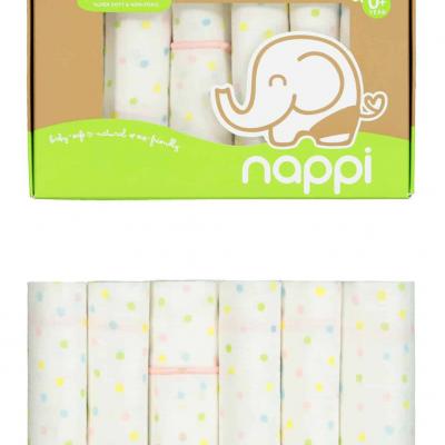 NAPPI ผ้าเช็ดหน้าสาลูใยไผ่ 12 นิ้ว (6 ผืน) (ลด 5% เฉพาะวันที่ 1-31 ต.ค. 2567 เท่านั้น)