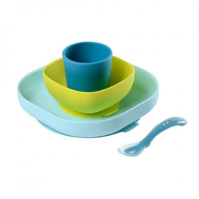 BEABA ชุดหัดทานอาหาร Silicone meal set (4 pcs)
