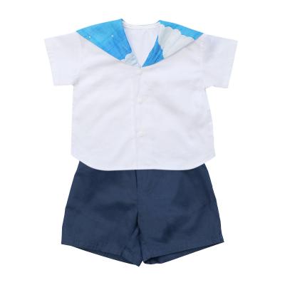 BABY&CO. เซ็ตกะลาสีคอปกพร้อมกางเกงขาสั้น ลายทะเลและท้องฟ้า Freesize