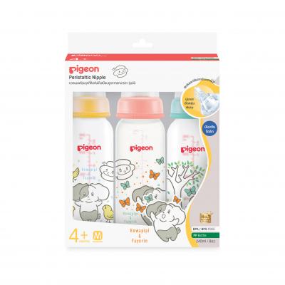 PIGEON ขวดนม RPP Howapipi 8oz. จุกมินิ M แพ็ค 2+1 ขวด