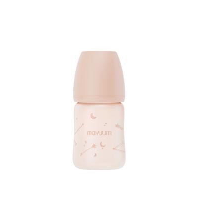 MOYUUM ขวดแก้วเคลือบซิลิโคน ลาย Twinkle 150ml พร้อมจุก Real-Fit Stage 1 (0-3m)
