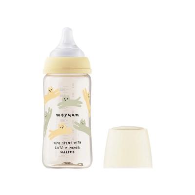 MOYUUM ลาย With Cat 270ml พร้อมจุก Real-Fit Stage 2 (3-6m)